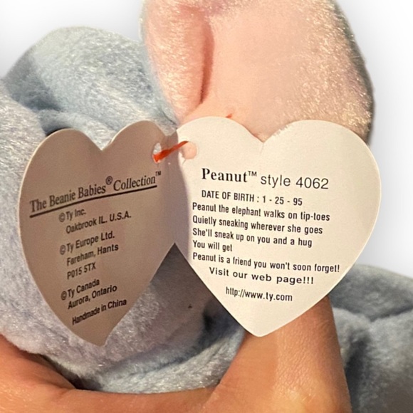 Vintage 1995 Ty Beanie Babies Peanut The Elephant - Picture 3 of 5